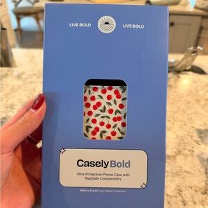 Casely Bold Cherry Phone Case with MagSafe - White and Red